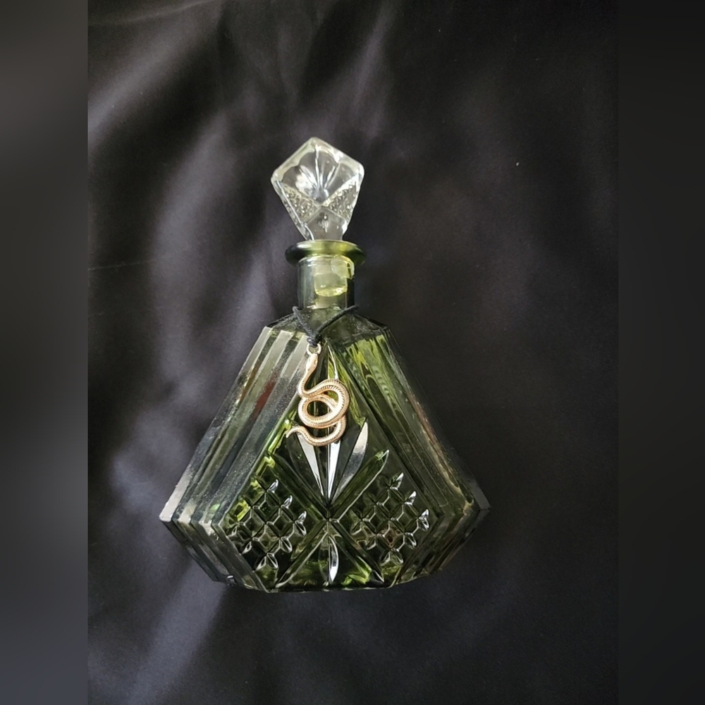 COPY - Snake Green Glass Decorative Bottle